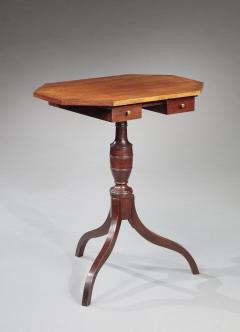 RARE FEDERAL TWO DRAWER OCTAGONAL TOP CANDLE STAND - 4756451