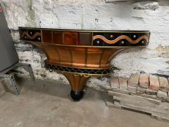 RARE FRENCH ART DECO COPPER DEMI LUNE CONSOLE - 3085241