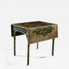 RARE GEORGE III GREEN JAPANNED PEMBROKE TABLE ENGLISH CIRCA 1760 - 1729287