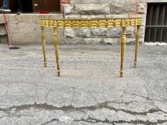 RARE GILTWOOD ADAM PERIOD DEMI LUNE CONSOLE TABLE WITH SIENNA MARBLE TOP - 3219791