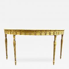 RARE GILTWOOD ADAM PERIOD DEMI LUNE CONSOLE TABLE WITH SIENNA MARBLE TOP - 3223741