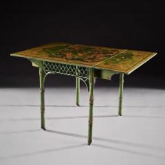 RARE GREEN JAPANNED PEMBROKE TABLE - 2909917