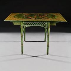 RARE GREEN JAPANNED PEMBROKE TABLE - 2909919