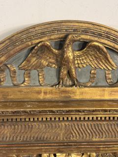 RARE GUSTAVIAN CARVED GILT WOOD EAGLE CREST CORINTHIAN COLUMN MIRROR - 4156670