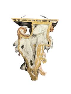 RARE ITALIAN CERAMIC PAIR OF CHERUB ANGEL SEALIFE BIRDS WALL SHELF SCONCES - 4472586