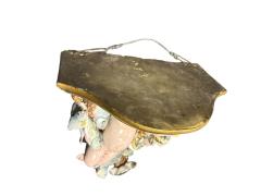 RARE ITALIAN CERAMIC PAIR OF CHERUB ANGEL SEALIFE BIRDS WALL SHELF SCONCES - 4472589