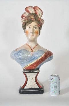 RARE Large Staffordshire Portrait Bust of Queen Caroline England circa 1820 - 3962793