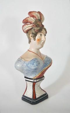 RARE Large Staffordshire Portrait Bust of Queen Caroline England circa 1820 - 3962794