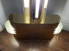 RARE MONUMENTAL POLISHED BRASS AND GLASS ART DECO SCONCES WITH STAR ACCENTS - 3522409