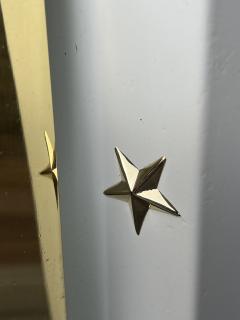 RARE MONUMENTAL POLISHED BRASS AND GLASS ART DECO SCONCES WITH STAR ACCENTS - 3522417