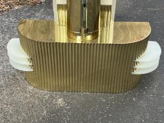 RARE MONUMENTAL POLISHED BRASS AND GLASS ART DECO SCONCES WITH STAR ACCENTS - 3522418