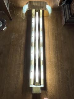 RARE MONUMENTAL POLISHED BRASS AND GLASS ART DECO SCONCES WITH STAR ACCENTS - 3522538