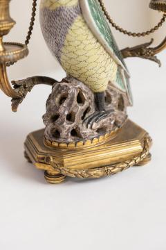 RARE PAIR OF 18TH CENTURY 19TH CENTURY CHINESE PORCELAIN PARROTS CANDELABRA - 3022459