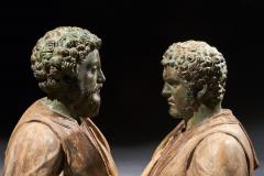 RARE PAIR OF 19TH C PORTRAIT BUSTS OF CAESARS MARCUS AURELIUS AND CARACALLA - 2589431