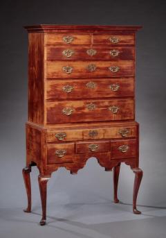 RARE QUEEN ANNE SLIPPER FOOT FLAT TOP HIGHBOY - 1896441