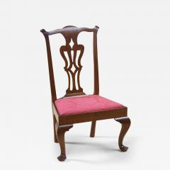 RARE TRANSITIONAL QUEEN ANNE CHIPPENDALE SLIPPER CHAIR - 3064674