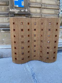 RARE WATER HYACINTHS AND TEAK SCREEN ROOM DIVIDER - 3267908