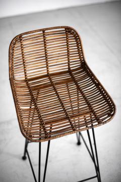 RATTAN AND IRON BARSTOOLS - 1388440