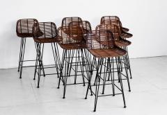 RATTAN AND IRON BARSTOOLS - 1388450