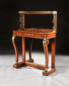 REGENCY AMBOYNA AND BRASS INLAID GILT BRONZE MOUNTED PIER TABLE - 2188603