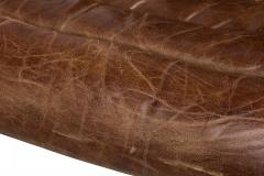 RH Oviedo Mid Century American Style Brown Leather Upholstered Swivel Desk Cha - 4665618