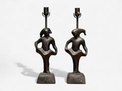 RIMA Rima Mid Century Modern Bronze Sculptural Table Lamps USA 1960s - 4238264