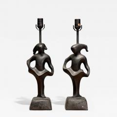 RIMA Rima Mid Century Modern Bronze Sculptural Table Lamps USA 1960s - 4241939