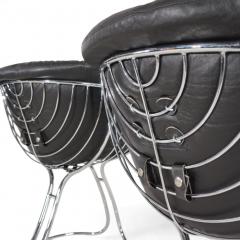 RIMA Set of 4 Pan Am dining chairs chrome leather by Gastone Rinaldi for RIMA 1970 - 4815353