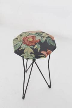 RIMA Vintage Metal and Fabric Floral Stools for Rima att Gio Ponti - 3657963