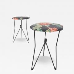 RIMA Vintage Metal and Fabric Floral Stools for Rima att Gio Ponti - 3662071