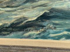 ROBERT GOSS BOWEN MONUMENTAL SEASCAPE PAINTING TITLED FOG BREAK BY ROBERT GOSS BOWEN 1968 - 4604932