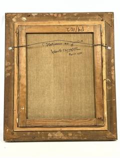 ROBERTA CHEVALIER MID CENTURY PARISIAN GIGI PORTRAIT IN LUSH GARDEN PAINTING SIGNED - 4471991