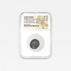 ROMAN EMPIRE Caligula AD 37 41 AR Denarius NGC XF Reverse Divus Augustus Ex Bank - 4575580