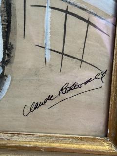 ROMANTIC MID CENTURY GOAUCHE ON PAPER OF PARIS CARREFOUR MEDICIS SIGNED - 4647964