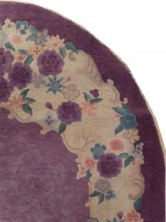 ROUND OVAL VINTAGE CHINESE ART DECO ACCENT RUG - 3046890