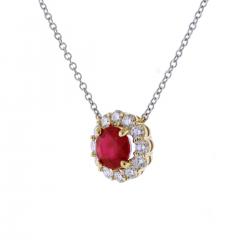 RUBY AND DIAMOND PENDANT NECKLACE - 2835306