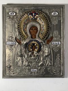 RUSSIAN ORTHODOX ENAMELED METAL ICON - 4691305