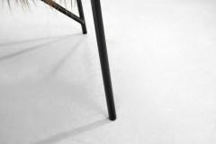 Rach Finazzi Geometric Dining Chair with Sheepskin Seat by Rach Finazzi Italy 1980s - 4740209