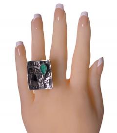 Rachel Gera Rachel Gera abstract brutalist Modernist Sterling Ring Israel C 1975  - 3363685