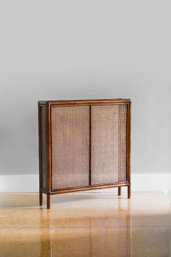 Radiator cover in bamboo and Vienna straw with leather bindings Molto Editions - 3383331