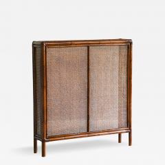 Radiator cover in bamboo and Vienna straw with leather bindings Molto Editions - 3404001