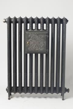 Radiator with plate warmer with floral decoration in cast iron - 1467240