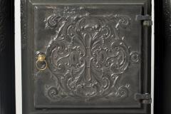 Radiator with plate warmer with floral decoration in cast iron - 1467245