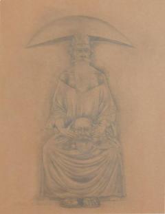 Rafael Coronel Great Masters Expressionism Rafael Coronel Paper Drawing in Pencil Signed - 1422528