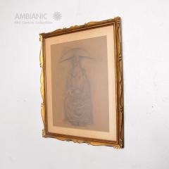 Rafael Coronel Rafael Coronel Drawing Pencil on Paper Mounted Giltwood Frame - 346824