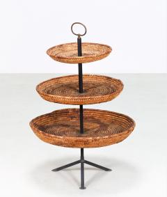 Raffaella Crespi Etagere in lacquered iron and rattan 60s - 882190