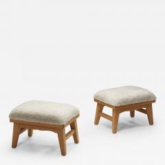 Ragnvald Krogen s Pair of Stools by Krogen s with Sheepskin Seats Norway 20th Century - 4247164