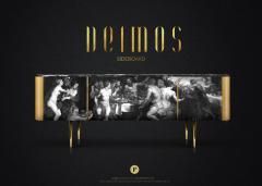 Railis Kotlevs Contemporary Deimos Sideboard Credenza in Marble Ash Brass by Railis - 2317253