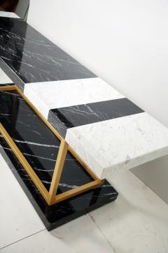 Railis Kotlevs Contemporary Demeter Bench in Black and White Marble - 2849213