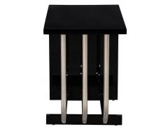 Ralph Lauren Tubular Polished Stainless Steel Black Lacquer End Table - 1998001